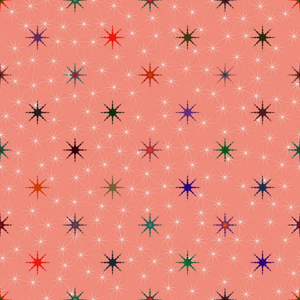 Patrón Colorido Geométrico Abstracto Con Estrellas Para Fondo — Vector de stock