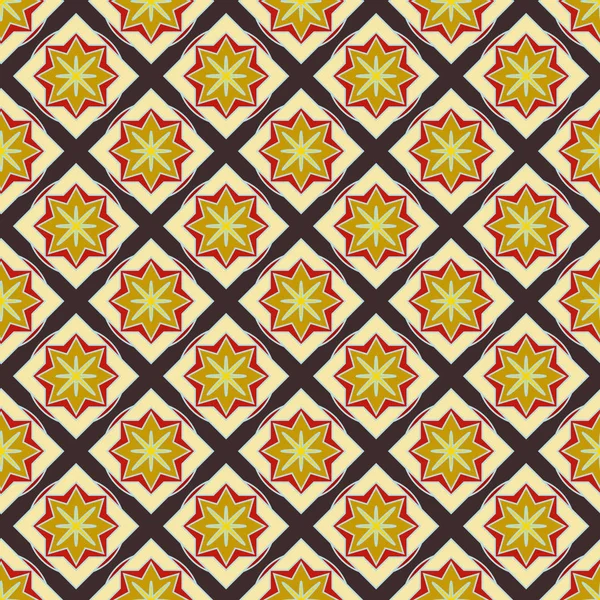 Abstrakte Geometrische Mit Floralen Elementen Bunte Nahtlose Muster Für Hintergrund — Stockvektor