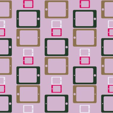 Akıllı telefon veya elektronik tablet Dikişsiz desen arka plan.