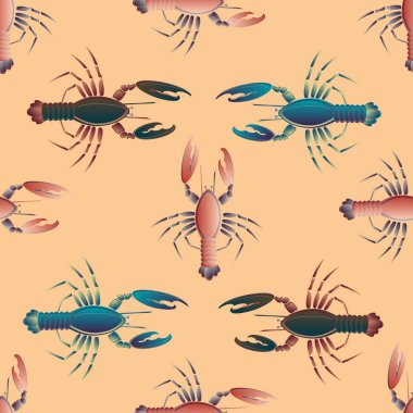 Yaz arka plan ıstakoz, vektör çizim ile 