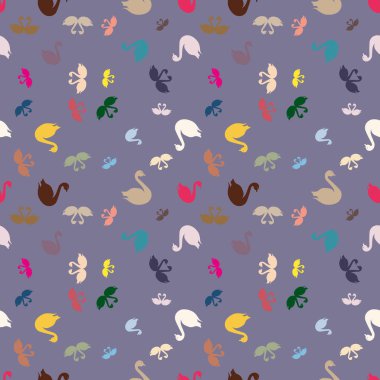 Kuğu renkli parlak seamless modeli