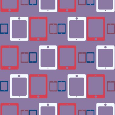 Akıllı telefon veya elektronik tablet Dikişsiz desen arka plan.