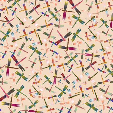 Dekoratif renkli seamless modeli ile şirin yusufçuk