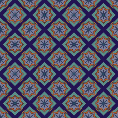 Soyut geometrik desenli çiçek öğeleri renkli kesintisiz arka planı için. 