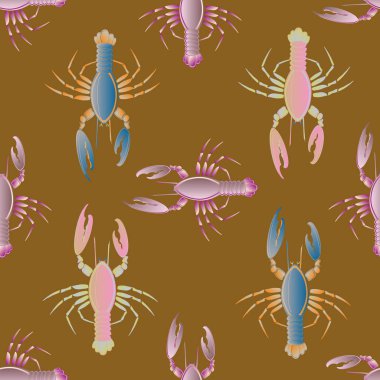 Yaz arka plan ıstakoz, vektör çizim ile 