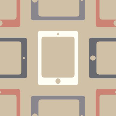 Akıllı telefon veya elektronik tablet Dikişsiz desen arka plan.