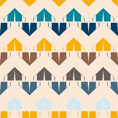 çizgi film kamp çadırları ile renk seamless modeli