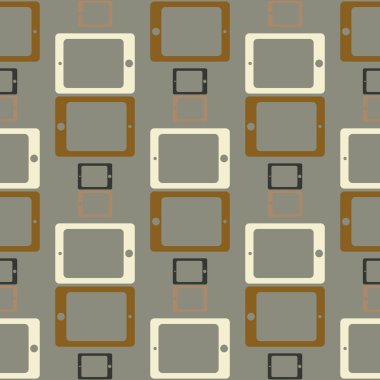 Akıllı telefon veya elektronik tablet Dikişsiz desen arka plan.