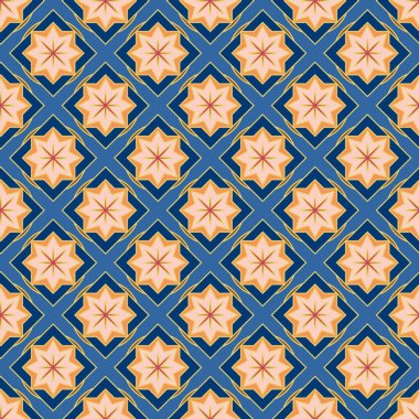 Soyut geometrik desenli çiçek öğeleri renkli kesintisiz arka planı için. 