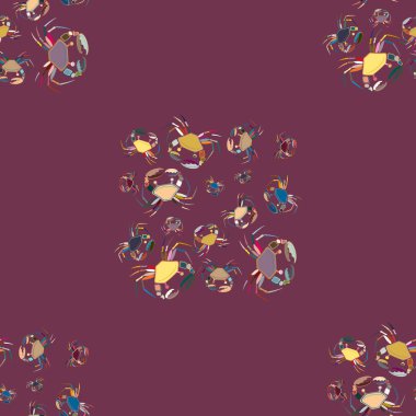 Yengeçler, vektör çizim ile yaz arka plan 