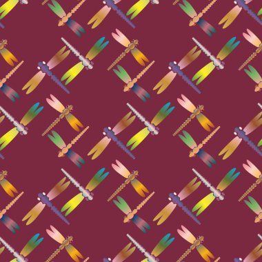 Dekoratif renkli seamless modeli ile şirin yusufçuk