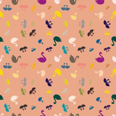 Kuğu renkli parlak seamless modeli