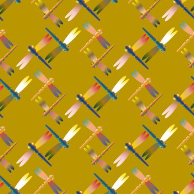 Dekoratif renkli seamless modeli ile şirin yusufçuk