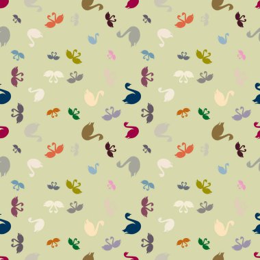 Kuğu renkli parlak seamless modeli