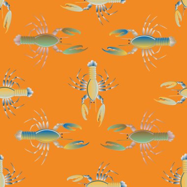 Yaz arka plan ıstakoz, vektör çizim ile 