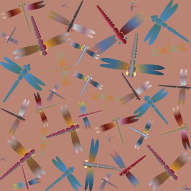 Dekoratif renkli seamless modeli ile şirin yusufçuk