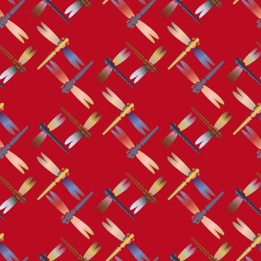 Dekoratif renkli seamless modeli ile şirin yusufçuk