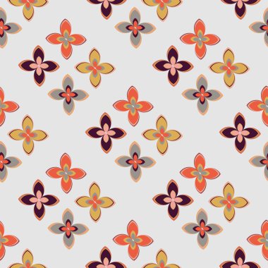 Çiçekler, vektör çizim ile çok renkli geometrik seamless modeli 