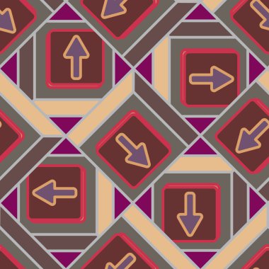 Ok düğmeleri ile Dikişsiz soyut desen