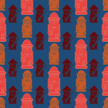 Dol hareubangs, tol harubangs, büyük taş heykeller Jeju Adası'nda Güney Kore Güney ucu bulundu olarak da adlandırılır. Seamless modeli