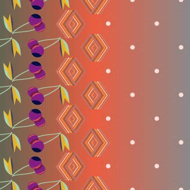 kiraz seamless modeli. Tekstil Ambalaj ve duvar kağıtları için iyi.