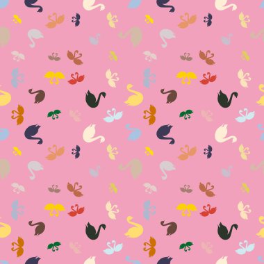 Kuğu renkli parlak seamless modeli