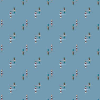 Dekoratif renkli seamless modeli ile şirin yusufçuk