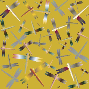 Dekoratif renkli seamless modeli ile şirin yusufçuk