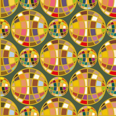 Soyut geometrik renkli küreler Dikişsiz desen arka planı için. 