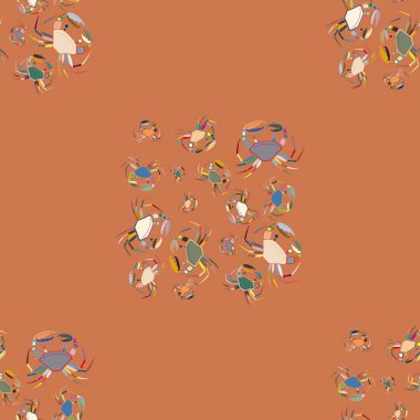 Yengeçler, vektör çizim ile yaz arka plan 