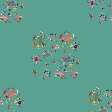 Yengeçler, vektör çizim ile yaz arka plan 