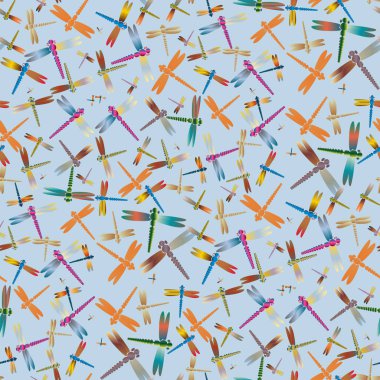 Dekoratif renkli seamless modeli ile şirin yusufçuk