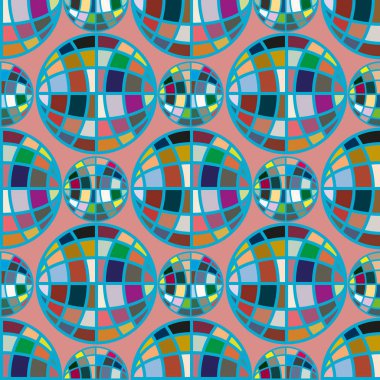 Soyut geometrik renkli küreler Dikişsiz desen arka planı için. 