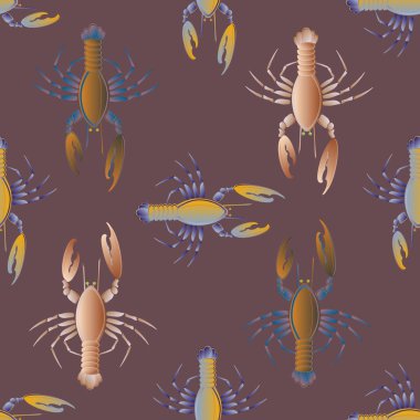 Yaz arka plan ıstakoz, vektör çizim ile 