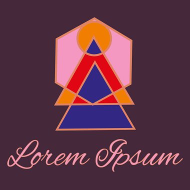 Geometrik çizgi logo. Tasarımınız için benzersiz doğrusal rozeti. Geometrik soyut şablon kavram simgesi.