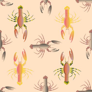 Yaz arka plan ıstakoz, vektör çizim ile 