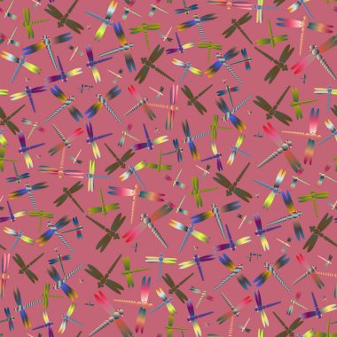 Dekoratif renkli seamless modeli ile şirin yusufçuk