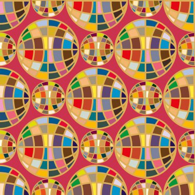 Soyut geometrik renkli küreler Dikişsiz desen arka planı için. 