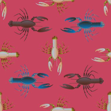 Yaz arka plan ıstakoz, vektör çizim ile 