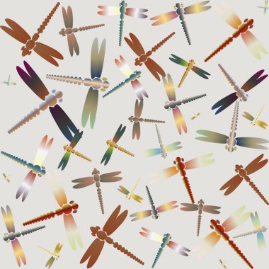 Dekoratif renkli seamless modeli ile şirin yusufçuk