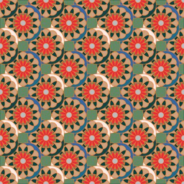  arka plan için çiçekli soyut geometrik seamless modeli