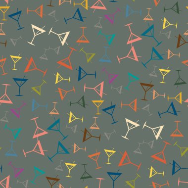 Tropik kokteyller renkli seamless modeli