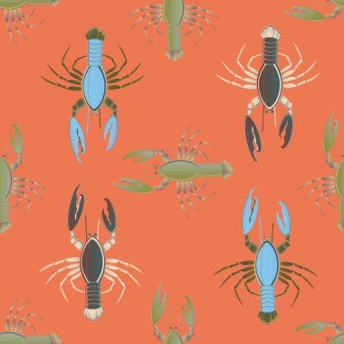 Yaz arka plan ıstakoz, vektör çizim ile 