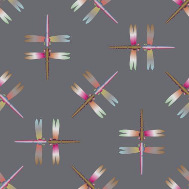 Dekoratif renkli seamless modeli ile şirin yusufçuk