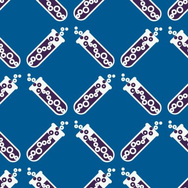 Kimya test tüpleri parlak arka plan üzerinde. Seamless modeli.