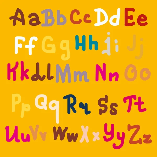Ручний Намальований Алфавіт Кисть Розмальована Літерами Ручне Написання Нетипова Типографія — стоковий вектор