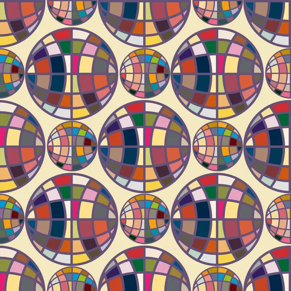Abstrakta Geometriska Färgglada Jordglober Sömlösa Mönster För Bakgrund — Stock vektor