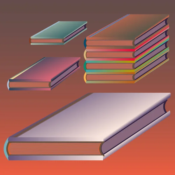 Montones Libros Coloridos Ilustración Vectorial — Vector de stock