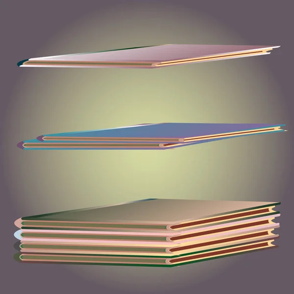 カラフルな本のスタック ベクトル図 — ストックベクタ
