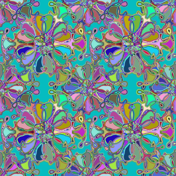Abstract Kaleidoscope Colorful Seamless Pattern Background — Stock Vector